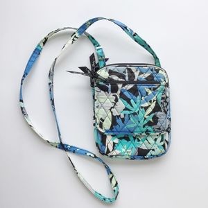 Vera Bradley Camofloral Double Zip Crossbody Teal